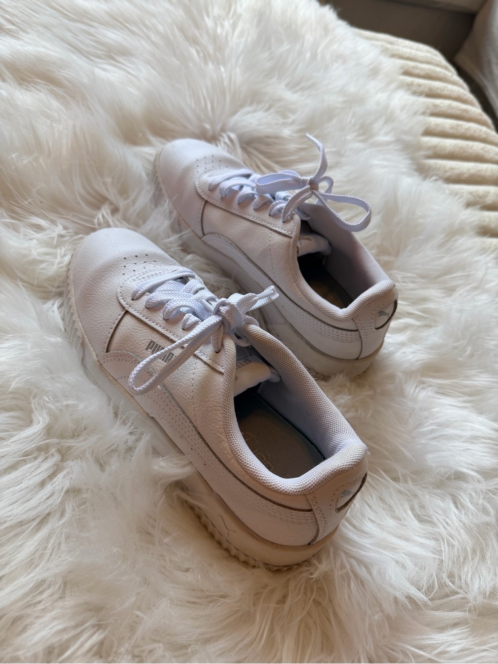 Puma White Low-Top Sneakers